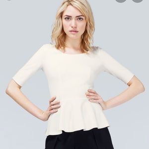 Aritzia Babaton Barrett Peplum Top Maroon 4